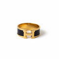 Bague Colorée “H” Dorée