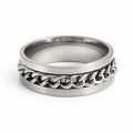 Bague Acier Inoxydable à Chaîne Centrale