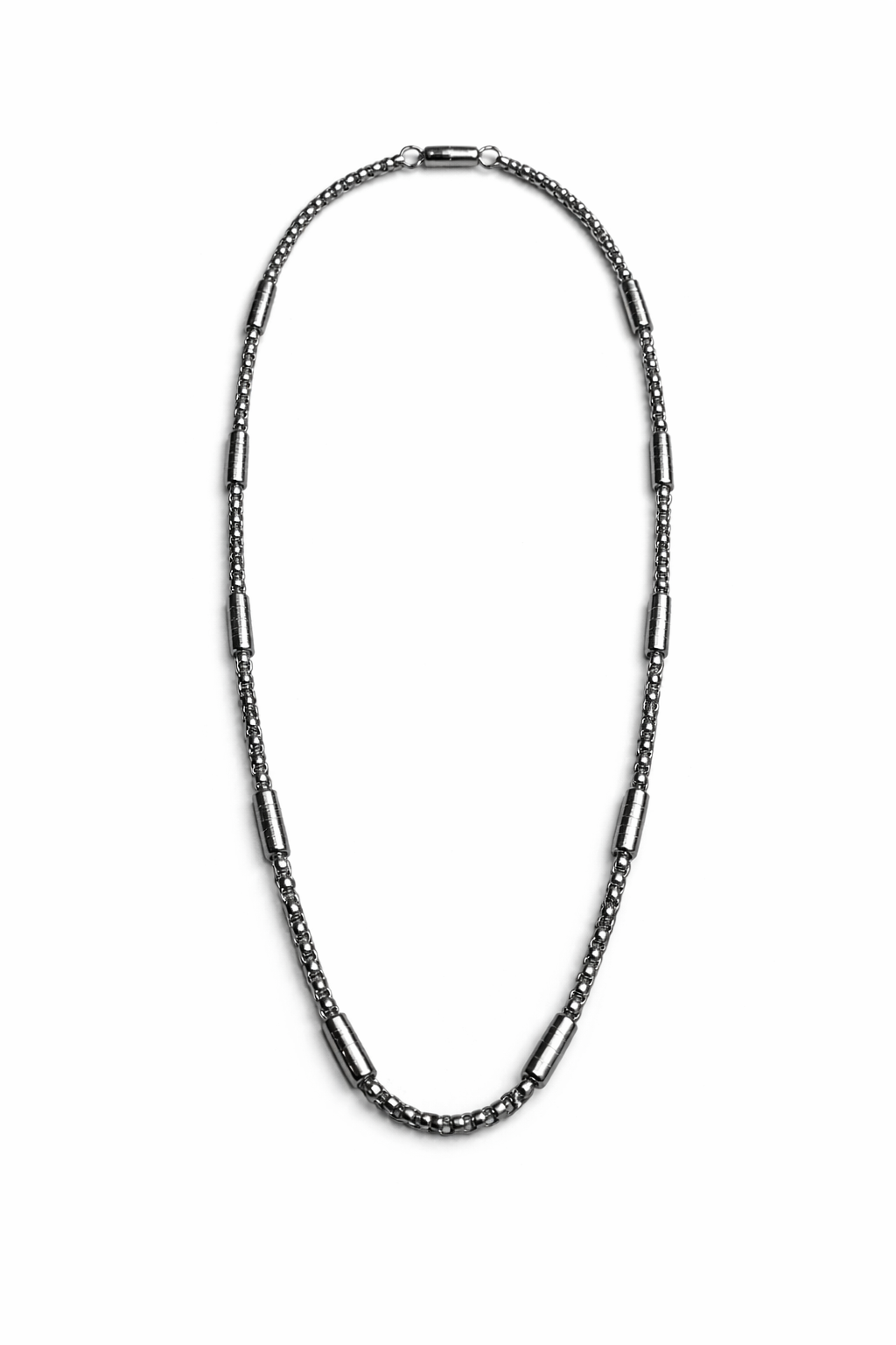 Collier Homme Acier Inoxydable Cylindres Modernes