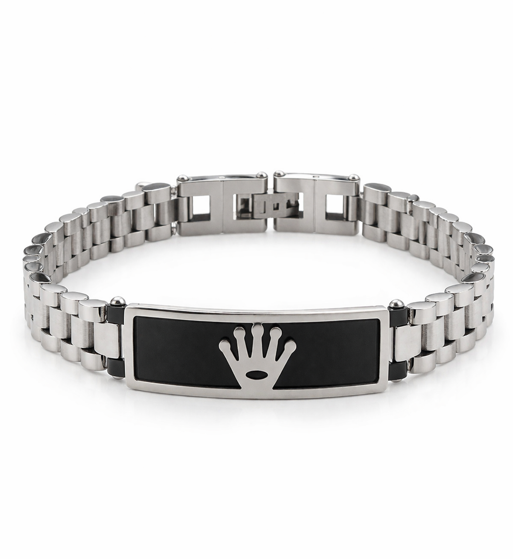 Bracelet Élégance Royale Noir & Argent