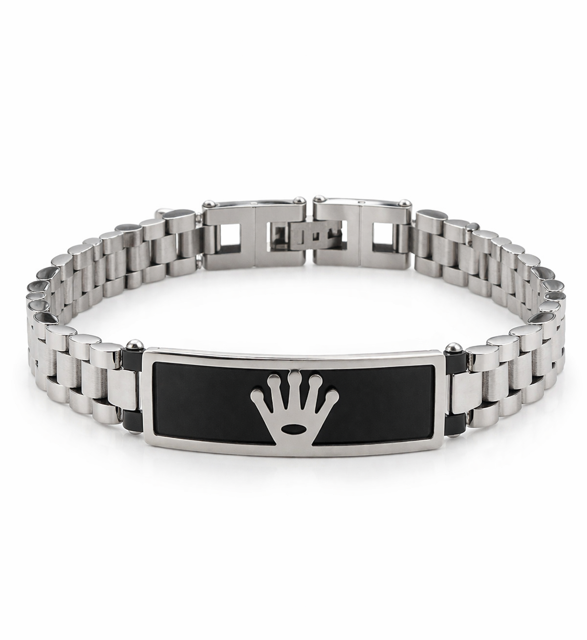 Bracelet Élégance Royale Noir & Argent