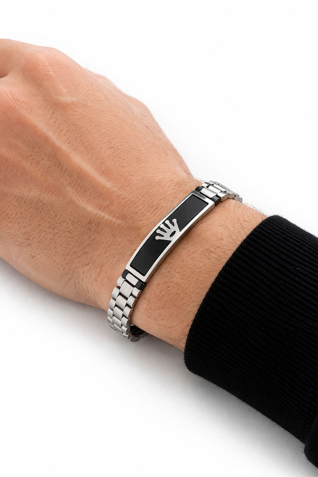 Bracelet Élégance Royale Noir & Argent