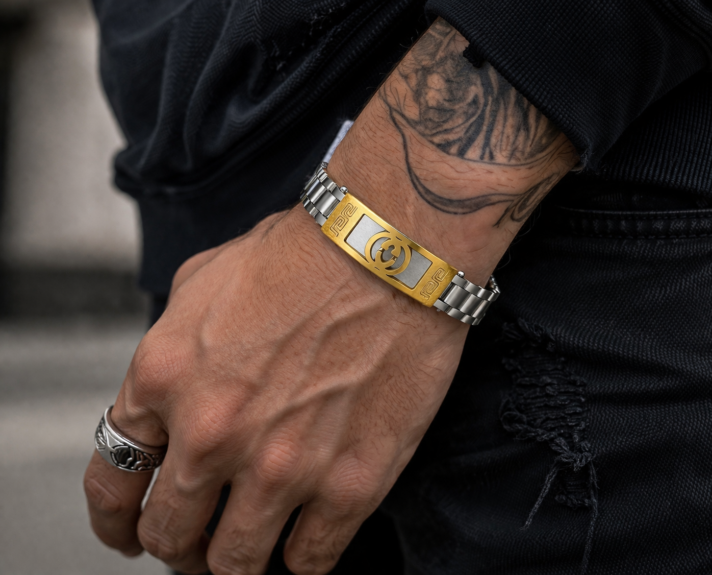 Bracelet Urban Signature Or & Acier